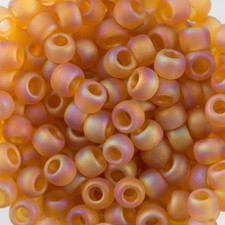 8/0 TOHO ROUND Transparent Rainbow Frosted Dark Topaz Seed Bead 8g