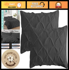 2 Pack Standard Pillow Shams 20x26 - 600TC Organic Cotton Grey Covers, Soft  Sm