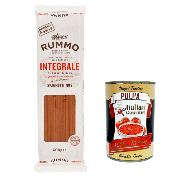 10X Rummo Pasta Integrale Spaghetti N.3 Vollkornnudeln 500G+Polpa 400G-image