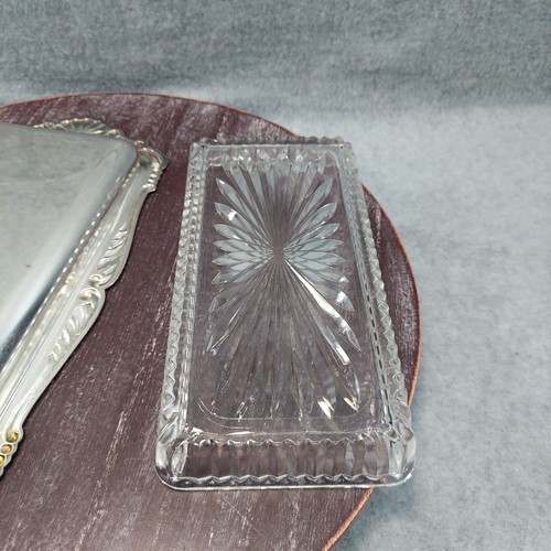 Bandeja Toalla Rectangular Cristal Vidrio con Diseño Elegante Plateado Ornamentado - Imagen 11 de 13