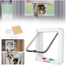 Cat Door Flap Weatherproof ABS 9.9x9.2in 4-Way Locking Medium Pet Door