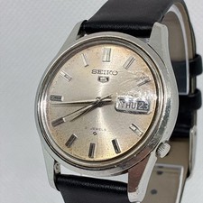 Seiko 5 6119-7010 Men's Mechanical Watch Date Stainless Steel 1960s From Japan