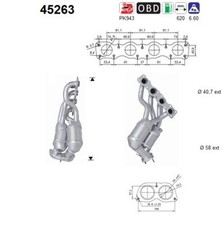 AS Katalysator 45263 für BMW E90 E91 E93 E92 E81 1er E88 E87 3er Touring E82 120