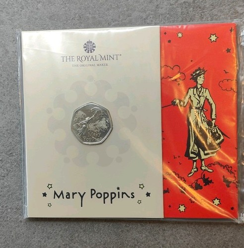 2025 Mary Poppins 50p United Kingdom Royal Mint BU Coin Sealed Mint Pack