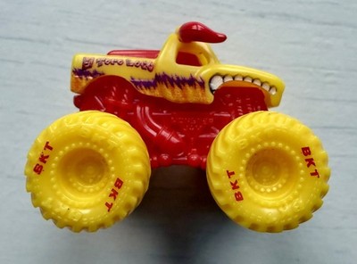 Monster Jam Mini El Toro Lok gelb BKT Reifen rot Chassis 1:87 Truck Spinmaster