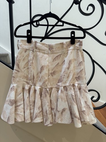 Zimmermann Wave Floral Mini Skirt With Belt Size 2 / 10 - 12 AU / 6 - 8 US - Picture 3 of 7