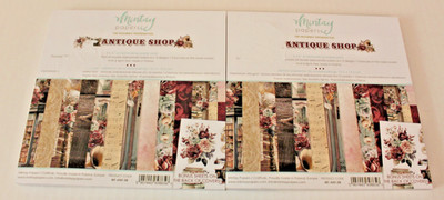 Mintay papers 6x6'' scrapbooking Antique Shop lot of 2 paper pads double sided