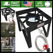 GasOne Outdoor Propane Burner Camp Stove with Steel Braided Hose