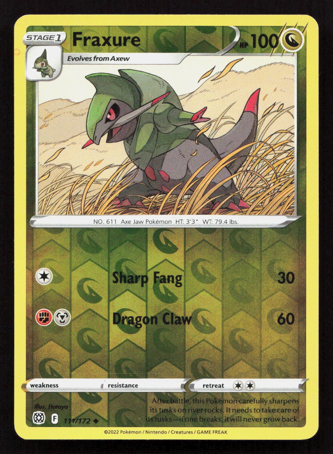 FRAXURE 111/172 Pokemon BRILLIANT STARS Reverse Holo