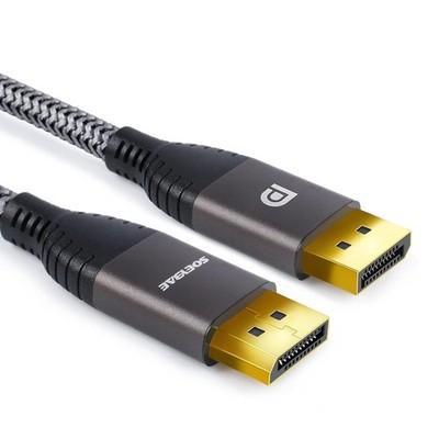 SOEYBAE DisplayPort Kabel 2M, DP Kabel Unterstützung 4K@60Hz, 2K@144Hz, Nylon geflochten,