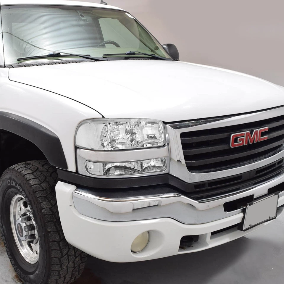 FARO CARCASA CROMADA+LUZ TRANSPARENTE+LED BLANCO 9006 HID+VENTILADOR PARA 99-06 GMC SIERRA Foto 3 de 4
