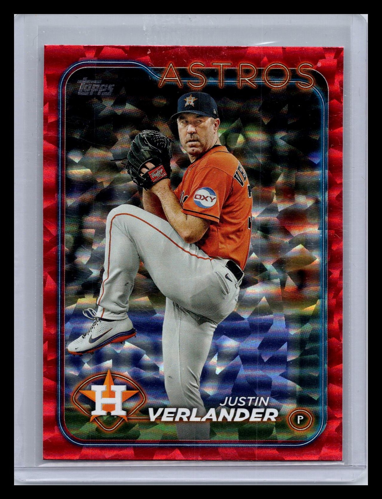 2024 Topps #62 Justin Verlander Red Crackle Foil #/199