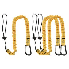3Pcs 3ft Retractable Tool Lanyard with Metal Buckle Adjustable Loop, Yellow