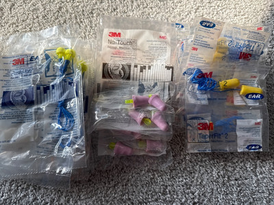 3M Earplugs - Mixed - Corded Push-ins, No touch and Corded Taper fit 2 NEW