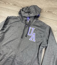 Under Armour Women s UA Full Zip Hooded Sweatshirt Grey Purple Size Large
