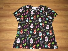 Scrub Star Merry Christmas Scrub Top Women's XL