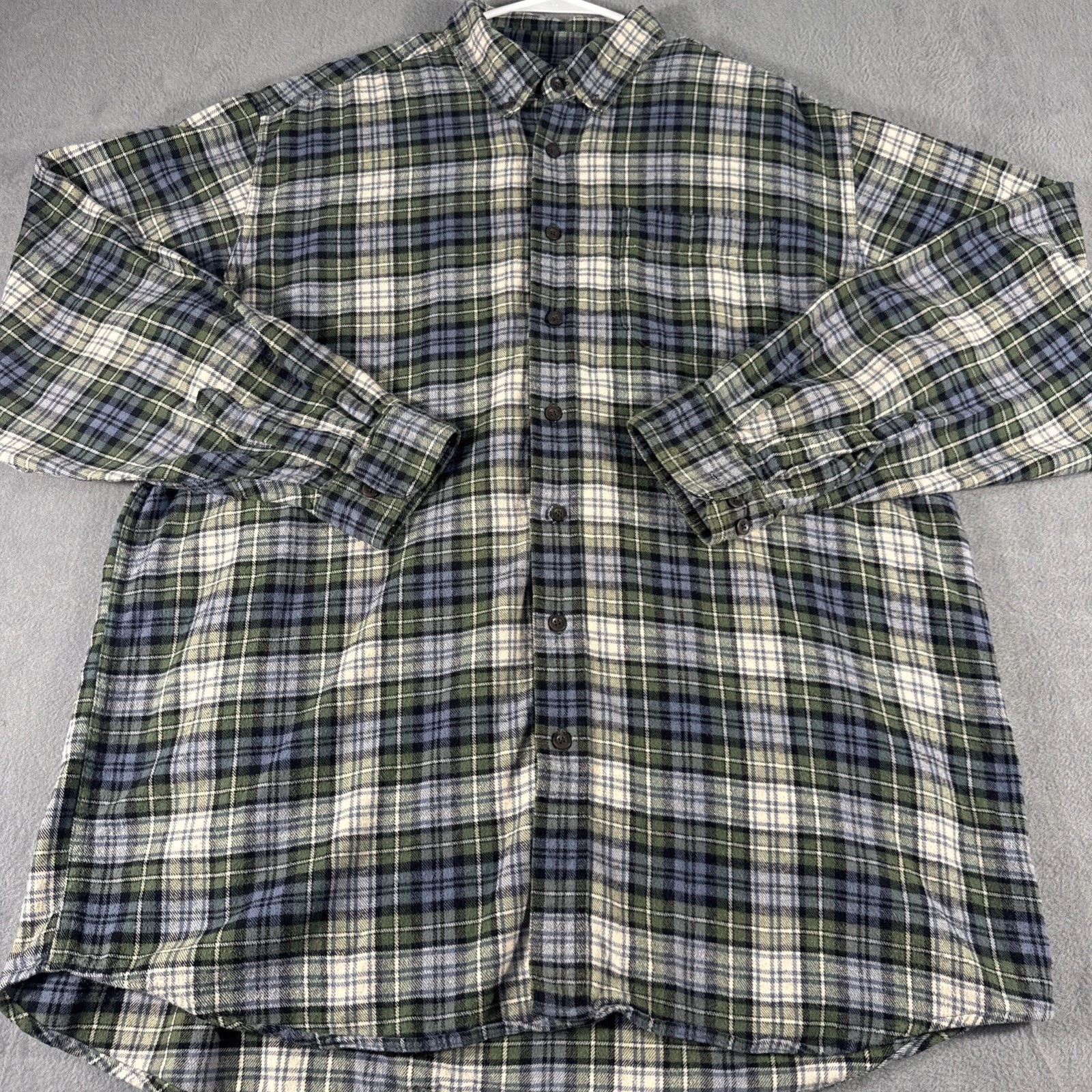 L.L. Bean Flannel Shirt Mens XL Tall Plaid Button Up Long Sleeve Outdoor Cotton