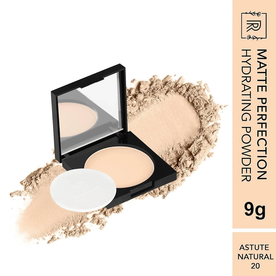 Rebellion Matt Perfection Moisturising Powder, Astute Natural 20 Tone 9gm - Image 2 of 4