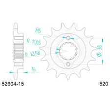 PIGNONE AFAM IN ACCIAIO P520 - Z15 PER DUCATI 900 Superlight 1992-1997