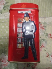 London Telephone Box Gift Tin English Breakfast Tea   Empty    FREE SHIPPING