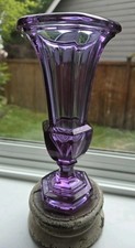 Moser Germany Lead Crystal Alexandrite Neodymium Amethyst Purple Vase