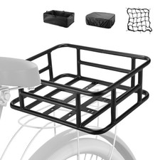 Rear Rack Bike Basket with Cargo Net and Liner Waterproof Cover Large Capacit...