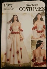 Simplicity Medieval Renaissance Dress Halloween Costume 14 16 18 20 22 UNCUT FF