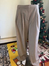 Dress Pant Size 14 Tan Light Beige Straight Leg High Rise Pockets