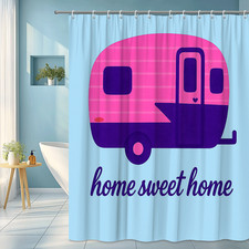 Cute Pink Home Sweet Home Shower Curtain