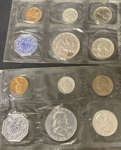 Lot Of 6 U.S. Uncirculated Coin Sets 1959 P, 1961 P, 2 1964 D, 1969 D, 1977 P - Picture 2 of 7