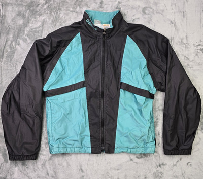 Vintage Asics Gore Tex Jacket Mens M Teal Black Windbreaker 90s Track Jacket