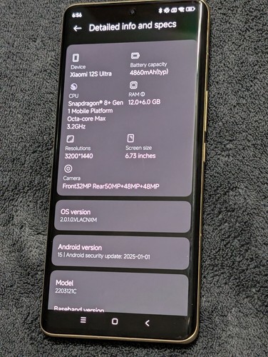 Xiaomi 12S Ultra Cell Phone 512GB 12GB RAM Grey Unlocked Leica Camera - Picture 10 of 14