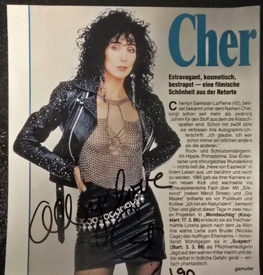 CHER Autograph Signed Autograph Signed Newspaper Clipping