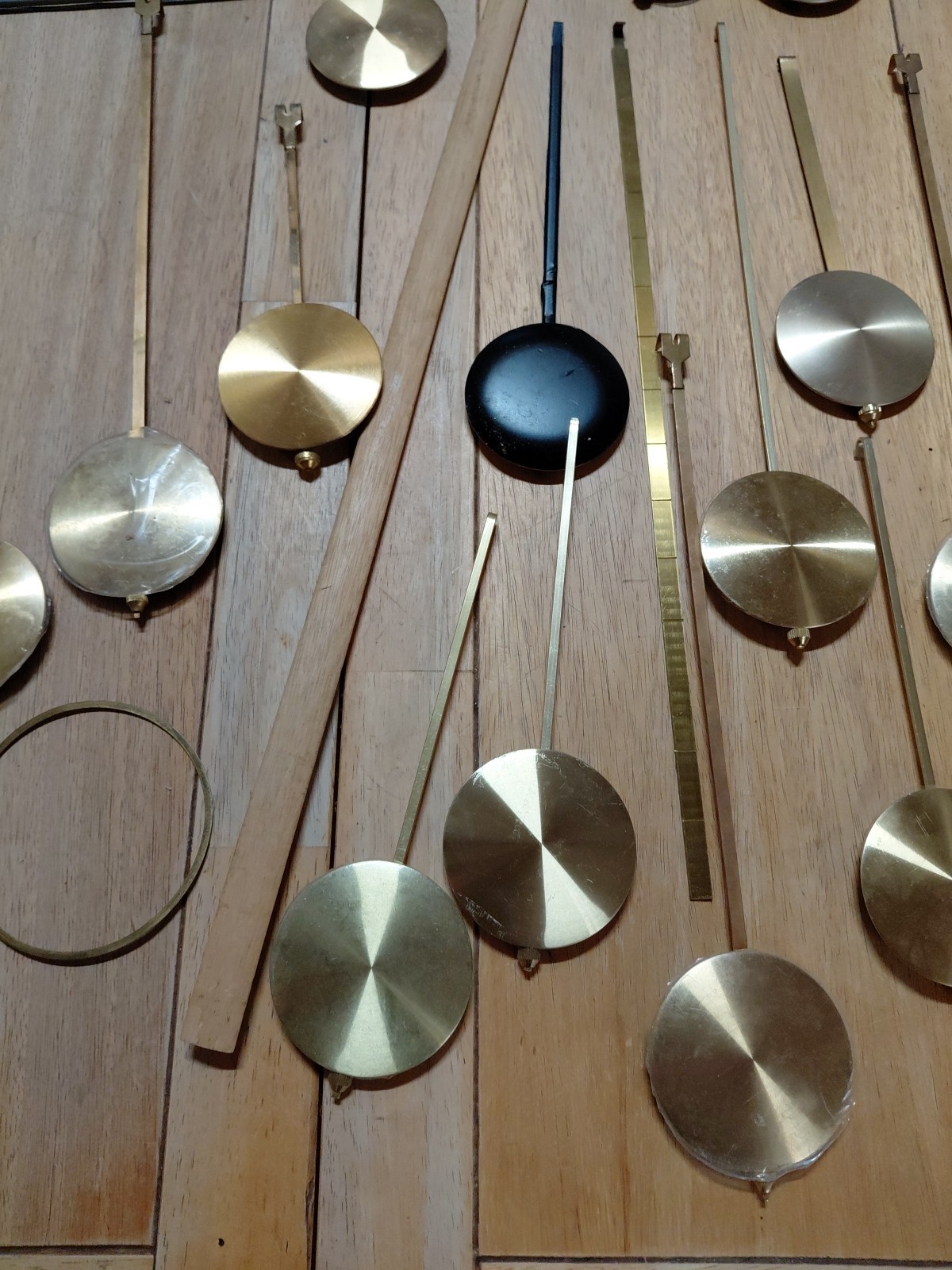 Vintage Clock Parts Pendulums  And Chain Lot Of 20 Plus