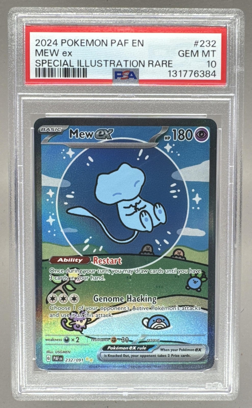 131776384 Mew ex 2024 Pokemon Paldean Fates #232/091 PSA 10