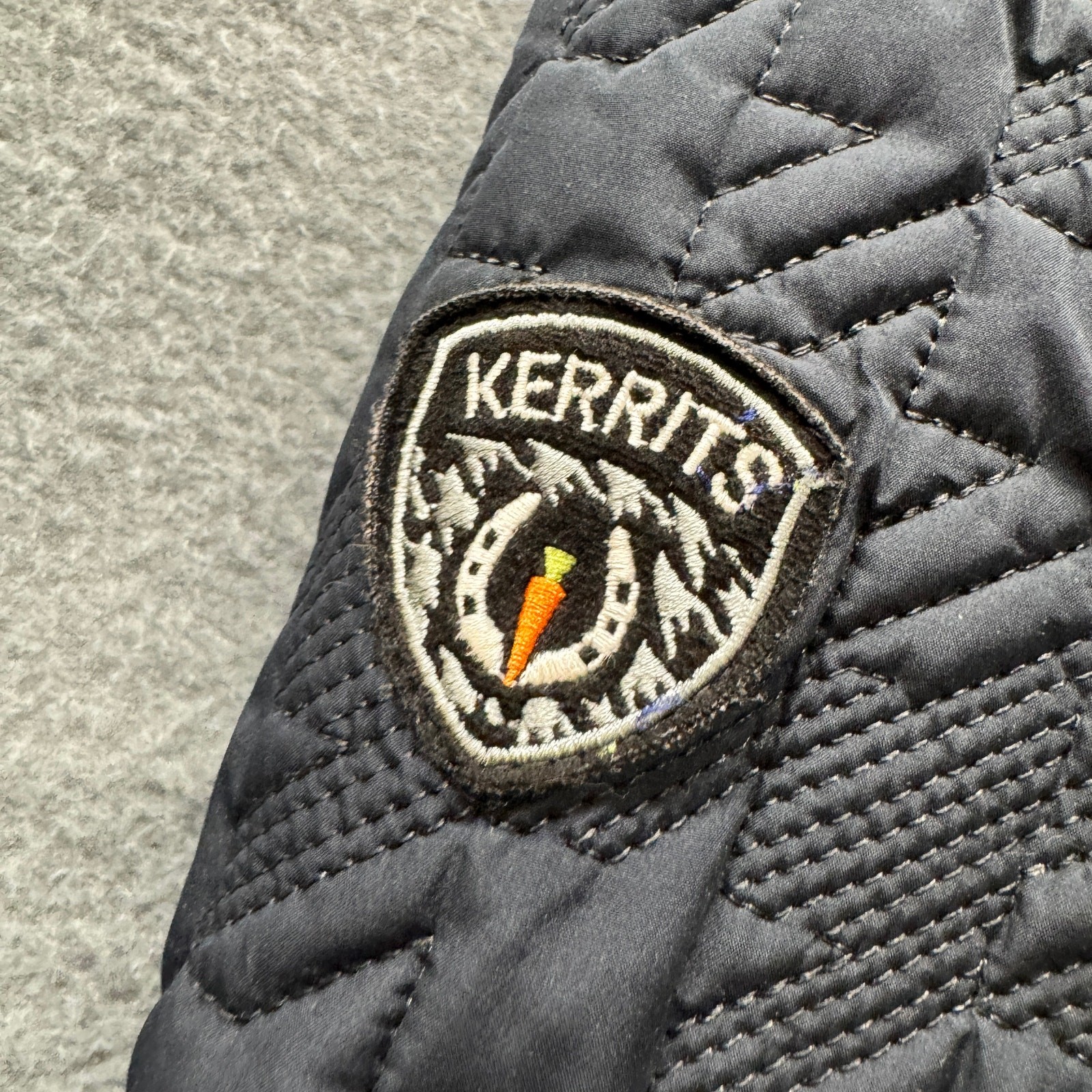 Kerrits Equestrian Jacket Womens Large Quilted Full Zip Faux Suede Details 