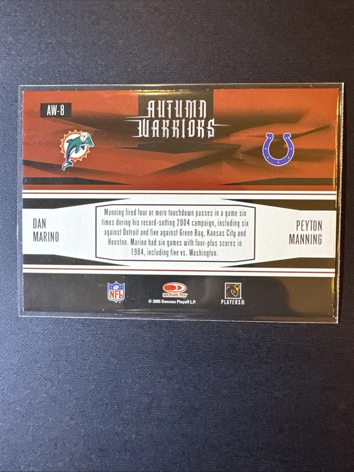 2005 Donruss Zenith - Autumn Warriors Peyton Manning, Dan Marino #AW-8 - Image 4 of 4
