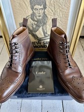 Image of Loake 1880 Bosworth Brown Grain & Calf Leather. Brogue Boots Shoes UK 10.5