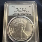 2023 Silver Eagle PCGS MS70 First Strike Silver Foil Label 1of2023