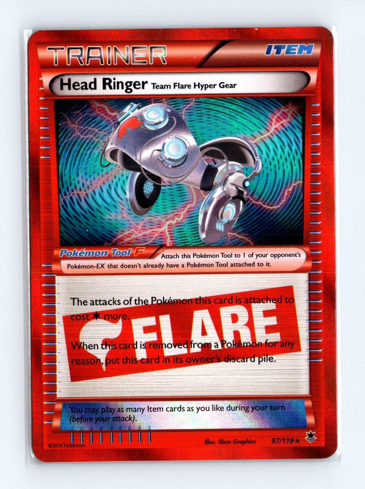 LP Head Ringer Team Flare Hyper Gear Holo Phantom Forces 97/119 Pokemon Card