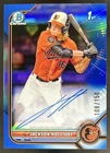 2022 Bowman Draft Jackson Holliday Chrome Auto Blue Refractor 1st #/150 Orioles