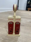 Vintage 1993 Coke Coca-Cola Red Metal Salt & Pepper Shakers / Vending Machine