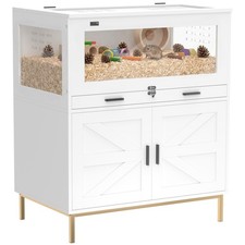 Hamster Cage with Storage Cabinet, Small Animal Cage with Pull Out Drawer