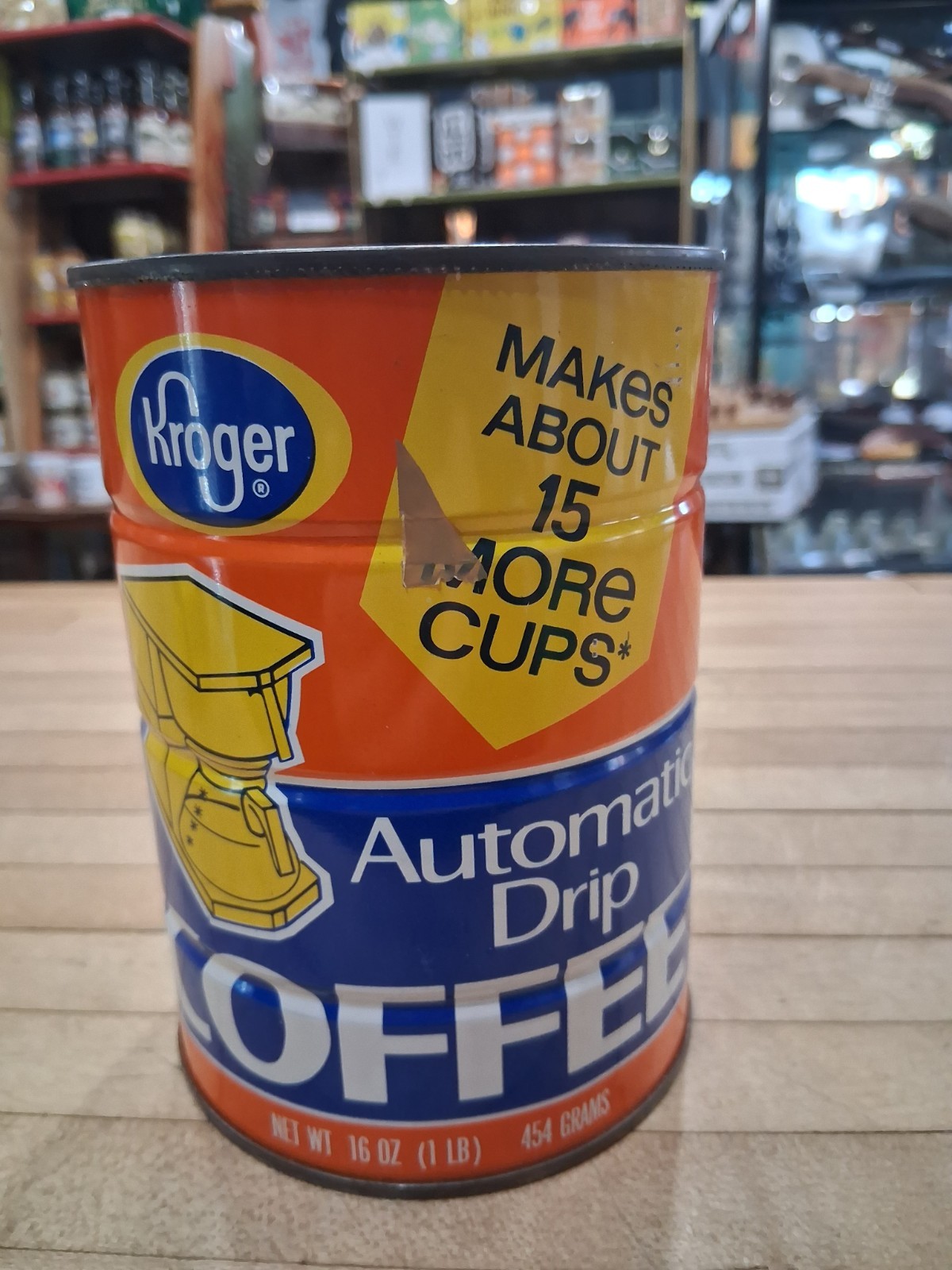 Vintage Kroger Automatic Drip Coffee Tin &ndash; 1 lb Can