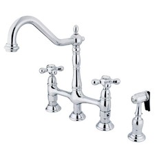 Kingston Brass KS1271AXBS Heritage Kitchen Faucet with Brass Sprayer, 8-3/4-Inch