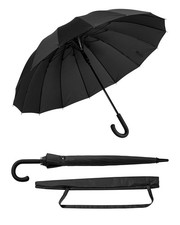 Premium Windproof Umbrella Classic J stick Handle with Easy Grip - Auto Open,...
