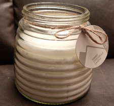 Ribbed CITRONELLA  10.5oz JAR CANDLE  new White