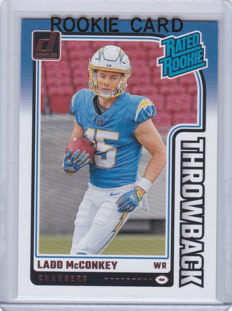 LADD McCONKEY ROOKIE CARD Los Angeles Chargers 2024 DONRUSS THROWBACK RATED RC