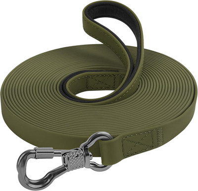 30FT Waterproof Dog Training Leash Long Line Lead with Padded Handle Olive