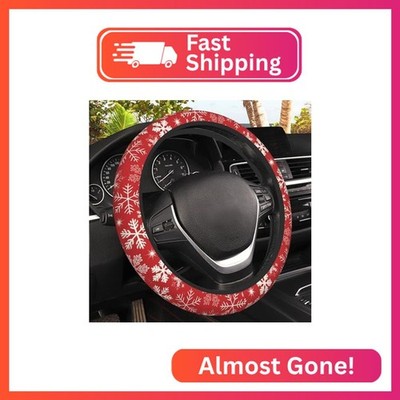 Christmas Snowflakes Steering Wheel Cover, Elastic Non-Slip Steering Wheel Prote
